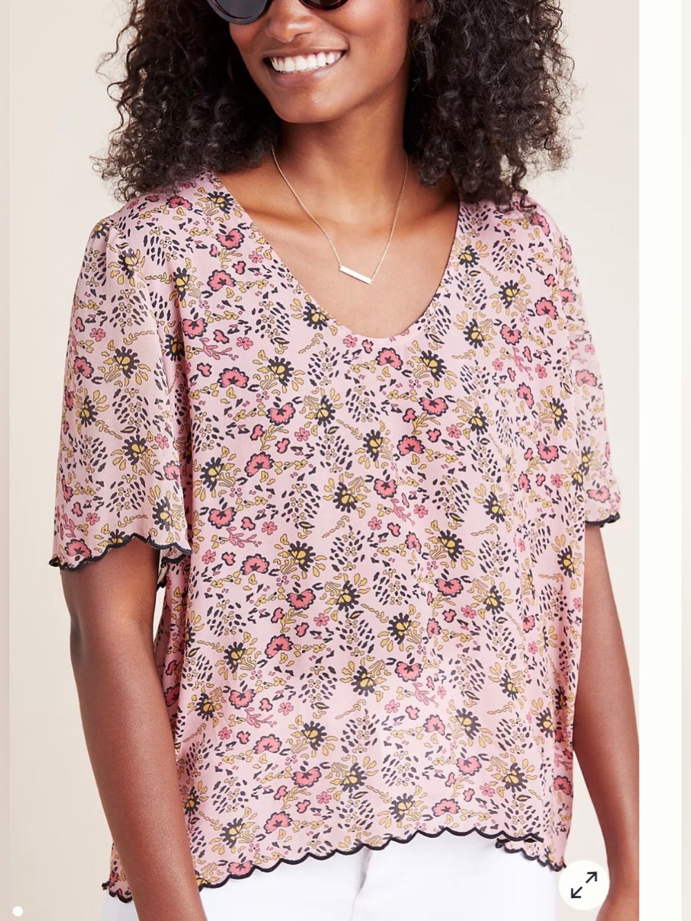 VELVET from Anthropologie Olivia Floral Blouse